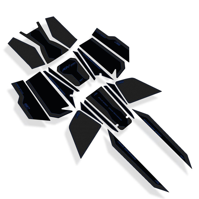GP Kompozit Tank Pad Set Carbon-Blue Compatible For Honda ADV350