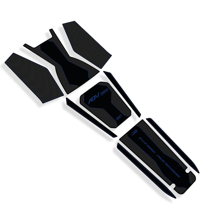 GP Kompozit Tank Pad Set Carbon-Blue Compatible For Honda ADV350