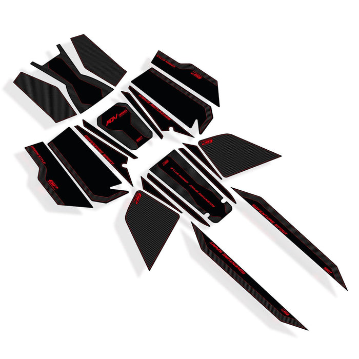 GP Kompozit Tank Pad Set Carbon-Red Compatible For Honda ADV350