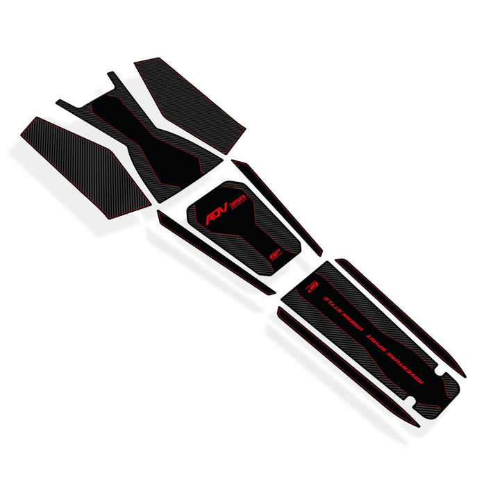 GP Kompozit Tank Pad Set Carbon-Red Compatible For Honda ADV350