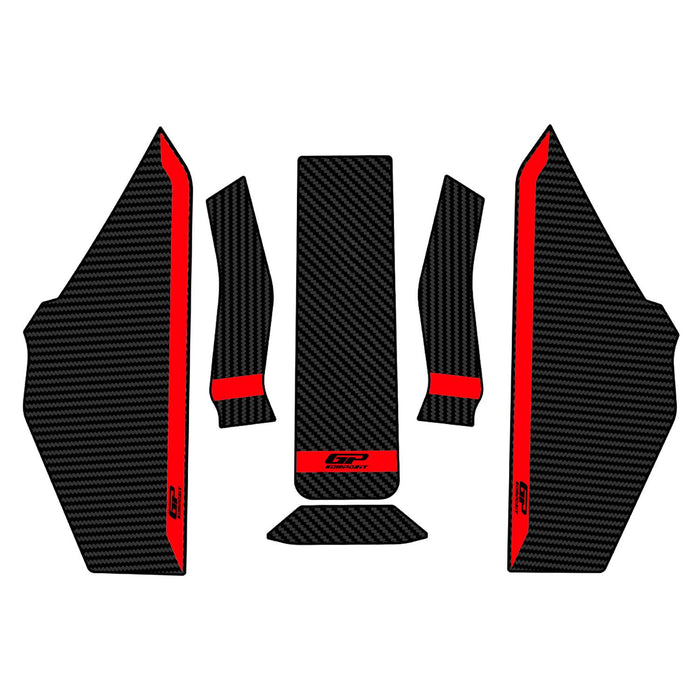 GP Kompozit Tank Pad Set Red-Carbon Compatible For Honda NC750X 2025-2026