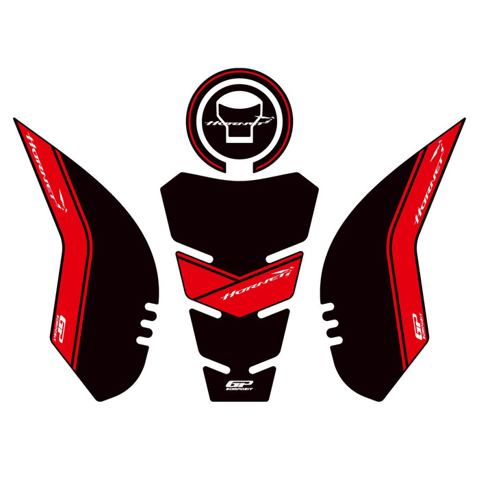 GP Kompozit Tank Pad Set Black-Red Compatible For Honda CB500 Hornet 2025