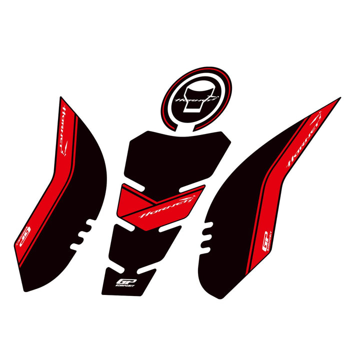 GP Kompozit Tank Pad Set Black-Red Compatible For Honda CB500 Hornet 2025