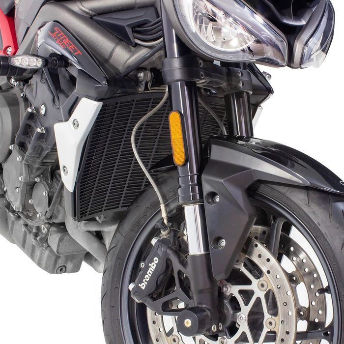 GP Kompozit Radiator Guard Black Compatible For Triumph Street Triple 2017-2023