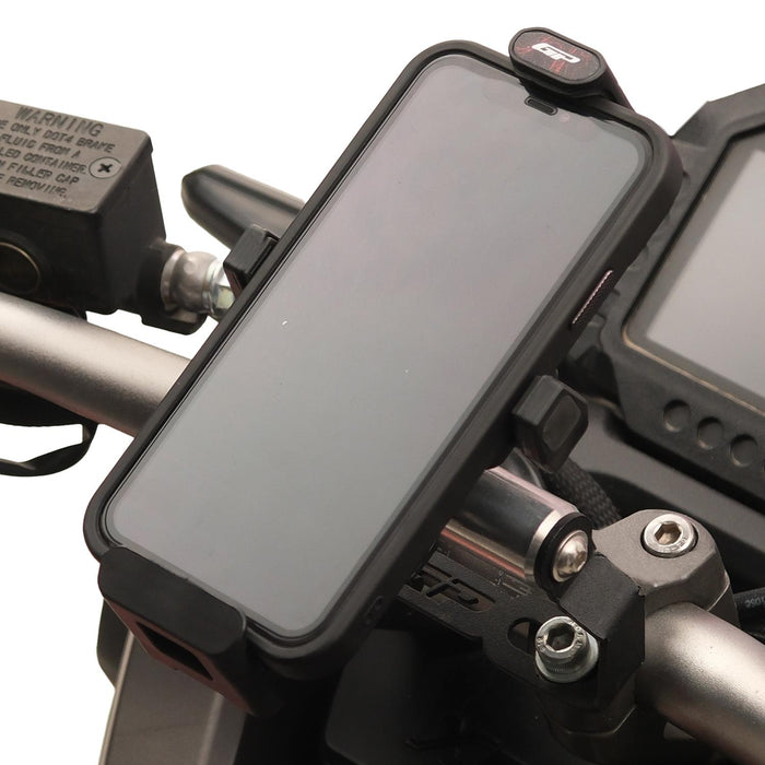 GP Kompozit Universal TTR01 Motorbike Phone Holder Mount, Anti Vibration Motorcycle Phone Holder Black-Red
