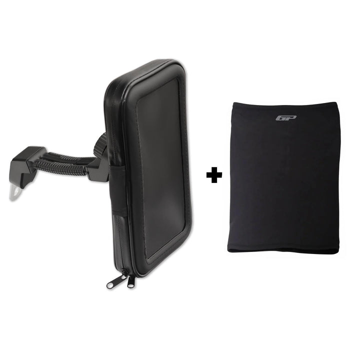 GP Kompozit TTR02 Universal Waterproof Motorcycle Phone Mount Black – Free Colorful Buff Neck Warmer