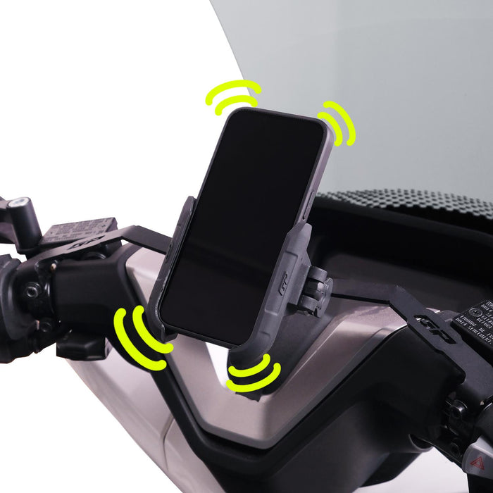 GP Kompozit Universal TTR04 Motorbike Phone Holder Mount, Anti Vibration Motorcycle Phone Holder White-Black