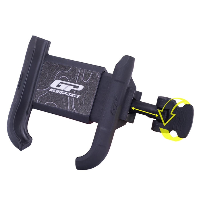 GP Kompozit Universal TTR04 Motorbike Phone Holder Mount, Anti Vibration Motorcycle Phone Holder Black-White