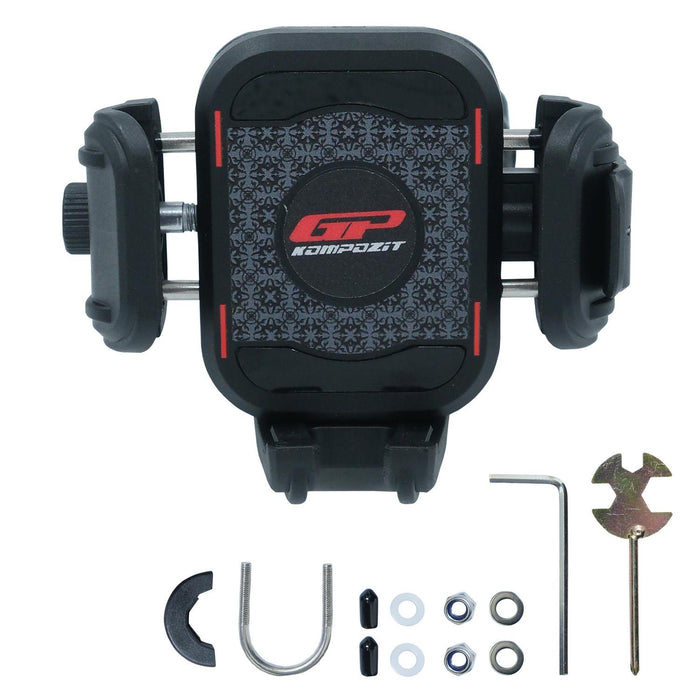 GP Kompozit Universal TTR16 Motorbike Phone Holder Mount, Anti Vibration Motorcycle Phone Holder Black