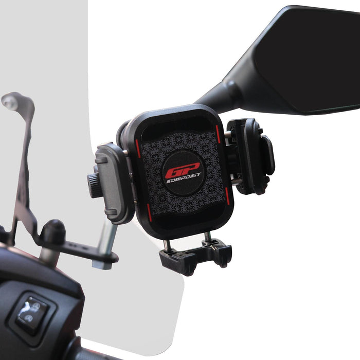 GP Kompozit Universal TTR16 Motorbike Phone Holder Mount, Anti Vibration Motorcycle Phone Holder Black