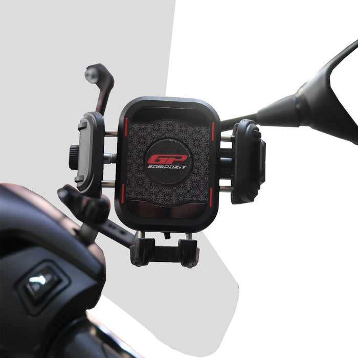 GP Kompozit Universal TTR16 Motorbike Phone Holder Mount, Anti Vibration Motorcycle Phone Holder Black
