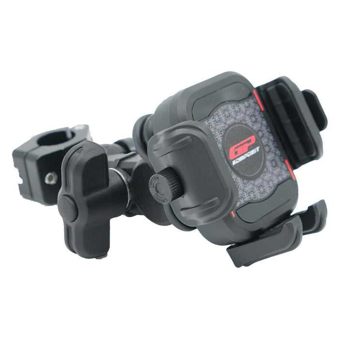 GP Kompozit Universal TTR16 Motorbike Phone Holder Mount, Anti Vibration Motorcycle Phone Holder Black