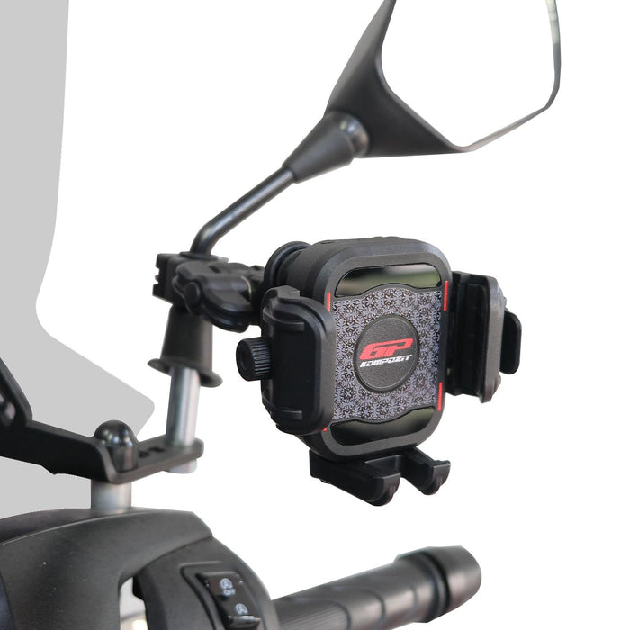 GP Kompozit Universal TTR16 Motorbike Phone Holder Mount, Anti Vibration Motorcycle Phone Holder Black