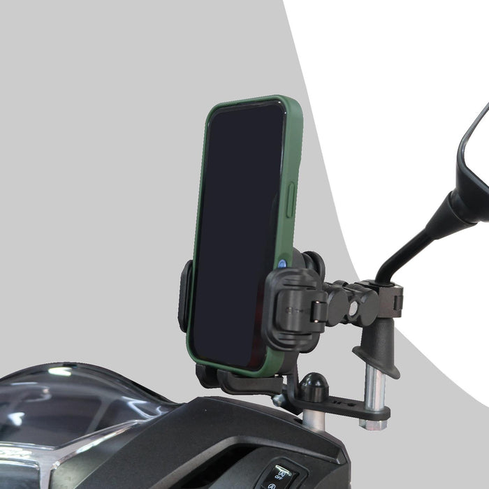 GP Kompozit Universal TTR16 Motorbike Phone Holder Mount, Anti Vibration Motorcycle Phone Holder Black
