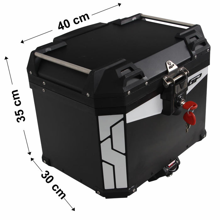 GP Kompozit Universal 37 lt Aluminum Motorcycle Top Case Black