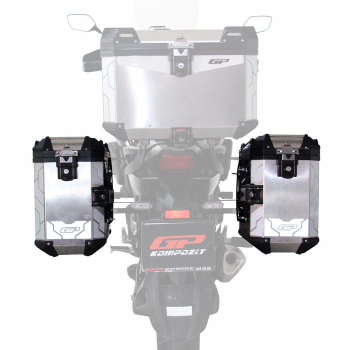 GP Kompozit Universal 40 lt x 2 Aluminum Motorcycle Side Cases Gray