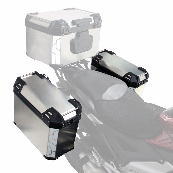 GP Kompozit Universal 40 lt x 2 Aluminum Motorcycle Side Cases Gray