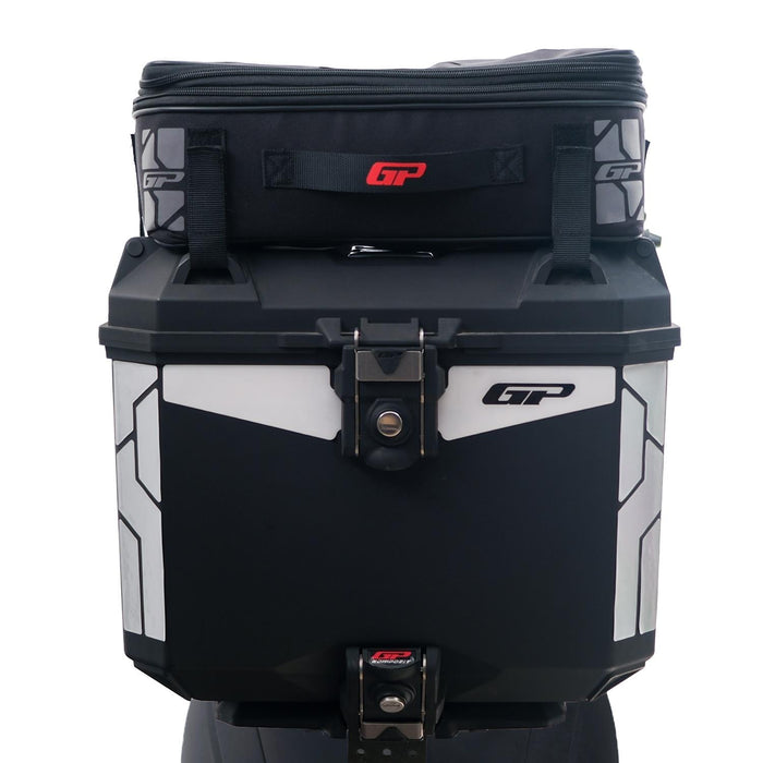 GP Kompozit Universal 33L Plactic Motorcycle Top Case Black & Compatible Expandable Multifunctional Luggage Bag