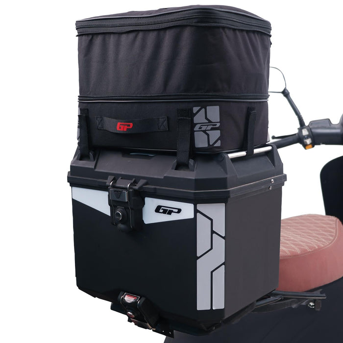 GP Kompozit Universal 33L Plactic Motorcycle Top Case Black & Compatible Expandable Multifunctional Luggage Bag