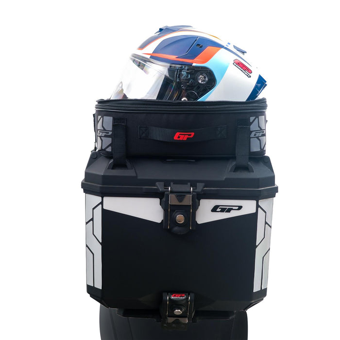 GP Kompozit Universal 33L Plactic Motorcycle Top Case Black & Compatible Expandable Multifunctional Luggage Bag