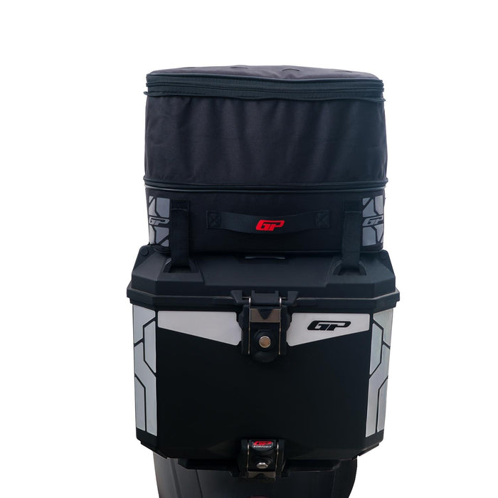 GP Kompozit Universal 33L Plactic Motorcycle Top Case Black & Compatible Expandable Multifunctional Luggage Bag