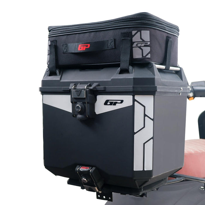 GP Kompozit Universal 33L Plactic Motorcycle Top Case Black & Compatible Expandable Multifunctional Luggage Bag