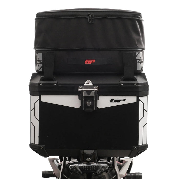 GP Kompozit Universal 57L Aluminum Motorcycle Top Case Gray & Compatible Expandable Multifunctional Luggage Bag