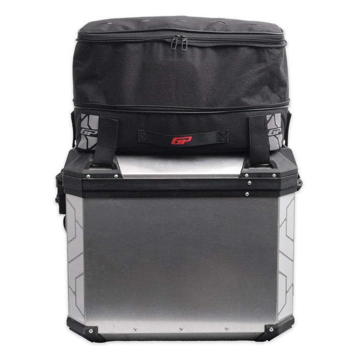 GP Kompozit Universal 40 lt x 2 Aluminum Motorcycle Pannier Sides Cases Gray & Compatible Expandable Multifunctional Luggage Bag