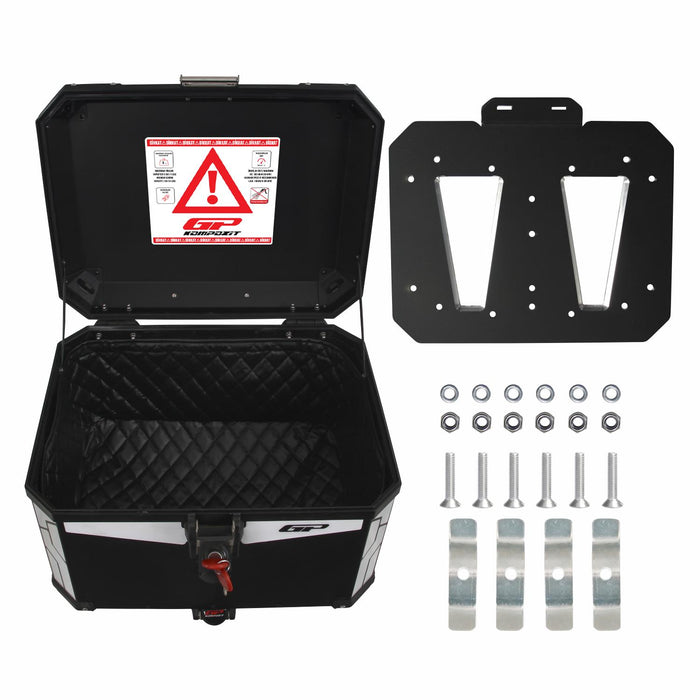 GP Kompozit Universal 57 lt Aluminum Motorcycle Top Case Black