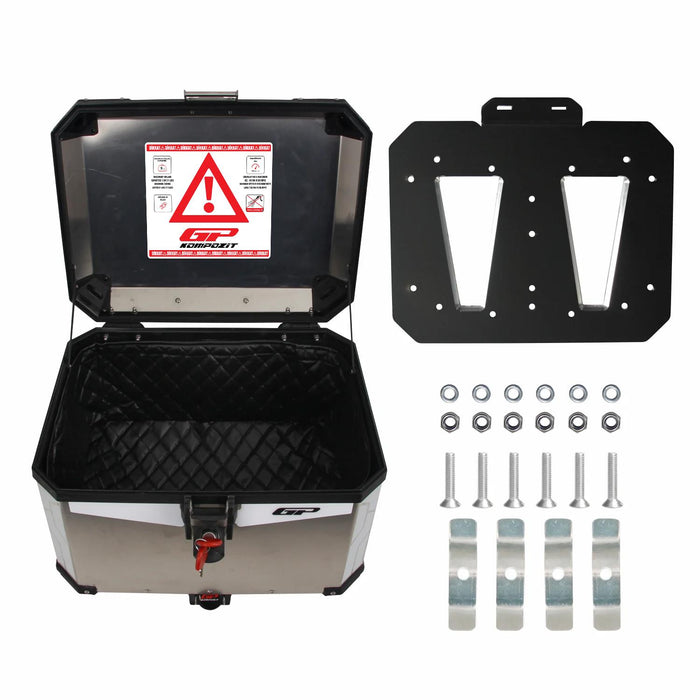 GP Kompozit Universal 57 lt Aluminum Motorcycle Top Case Gray