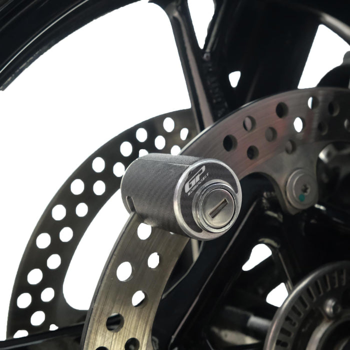 GP Kompozit Candado de disco para motocicleta universal de carbono resistente a la intemperie y antirrobo