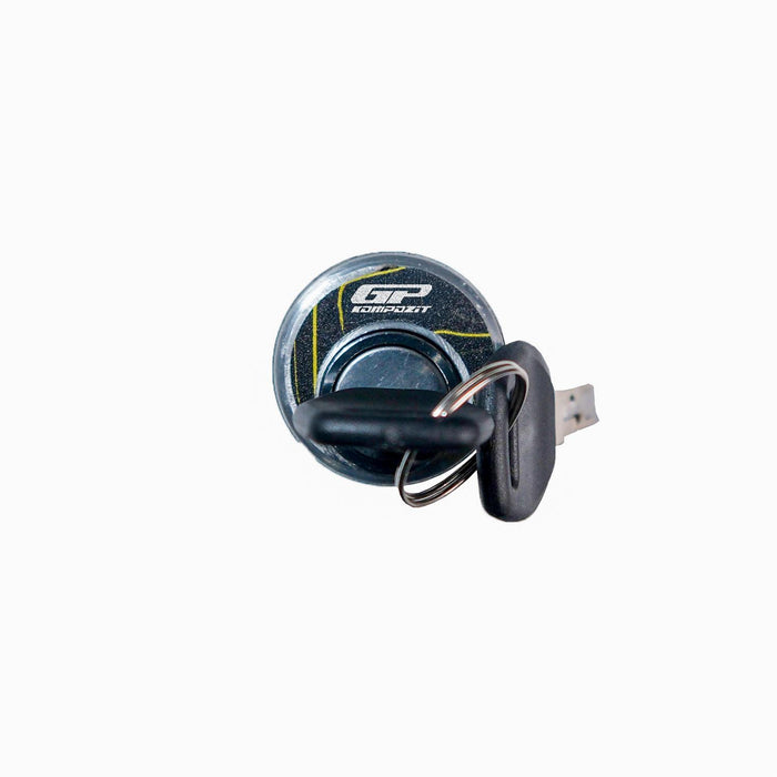 GP Kompozit para bloqueo de disco de motocicleta universal amarillo-negro, resistente a la intemperie y antirrobo