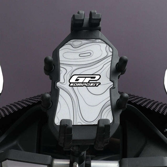 GP Kompozit Universal TTR06 Motorbike Phone Holder Mount, Anti Vibration Motorcycle Phone Holder White-Black