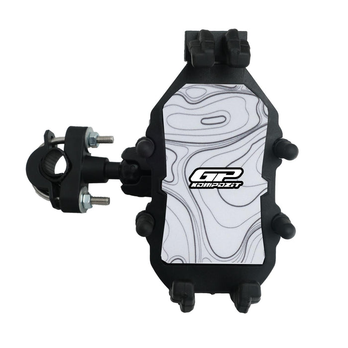 GP Kompozit Universal TTR06 Motorbike Phone Holder Mount, Anti Vibration Motorcycle Phone Holder White-Black