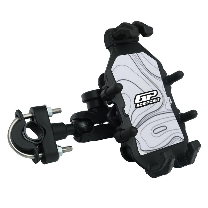 GP Kompozit Universal TTR06 Motorbike Phone Holder Mount, Anti Vibration Motorcycle Phone Holder White-Black
