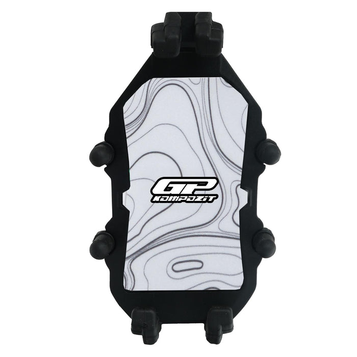 GP Kompozit Universal TTR07 Motorbike Phone Holder Mount, Anti Vibration Motorcycle Phone Holder White-Black