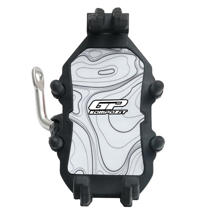 GP Kompozit Universal TTR07 Motorbike Phone Holder Mount, Anti Vibration Motorcycle Phone Holder White-Black