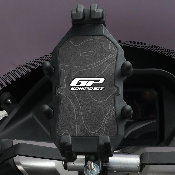 GP Kompozit Universal TTR06 Motorbike Phone Holder Mount, Anti Vibration Motorcycle Phone Holder White-Black