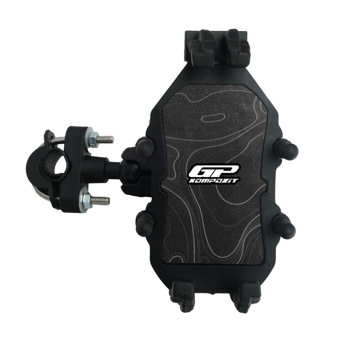GP Kompozit Universal TTR06 Motorbike Phone Holder Mount, Anti Vibration Motorcycle Phone Holder White-Black