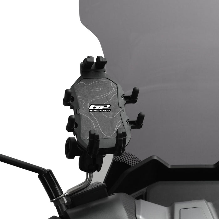 GP Kompozit Universal TTR07 Motorbike Phone Holder Mount, Anti Vibration Motorcycle Phone Holder White-Black