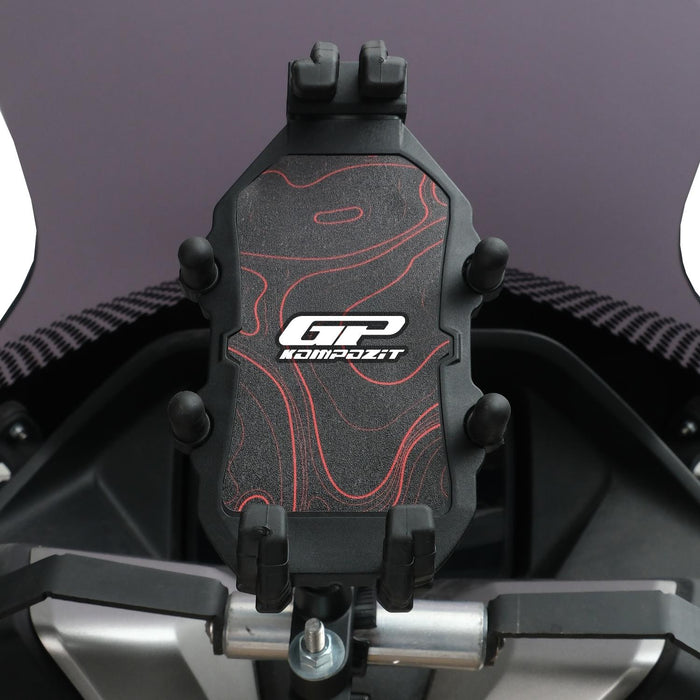GP Kompozit Universal TTR06 Motorbike Phone Holder Mount, Anti Vibration Motorcycle Phone Holder Black-Red