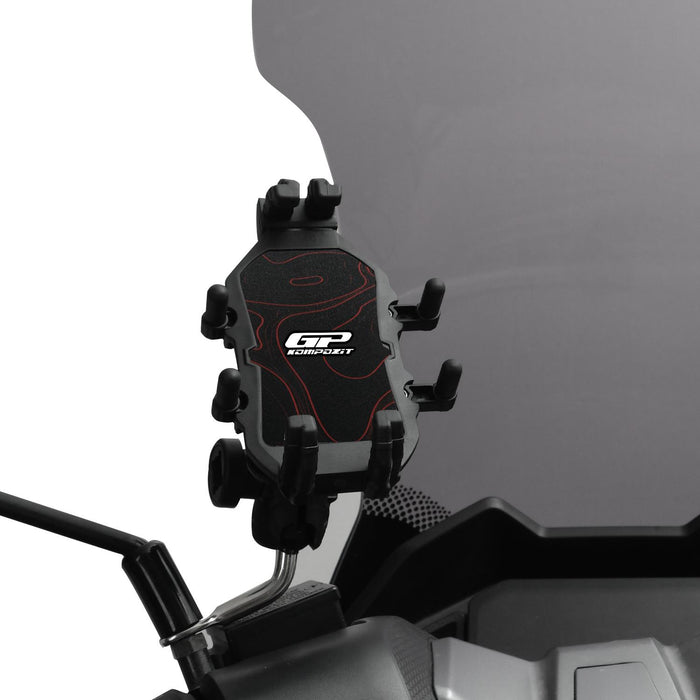 GP Kompozit Universal TTR07 Motorbike Phone Holder Mount, Anti Vibration Motorcycle Phone Holder Black-Red