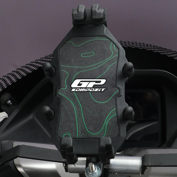 GP Kompozit Universal TTR06 Motorbike Phone Holder Mount, Anti Vibration Motorcycle Phone Holder Black-Green