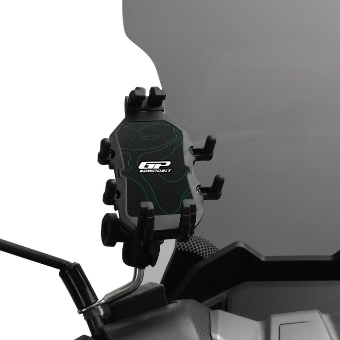 GP Kompozit Universal TTR07 Motorbike Phone Holder Mount, Anti Vibration Motorcycle Phone Holder Black-Green