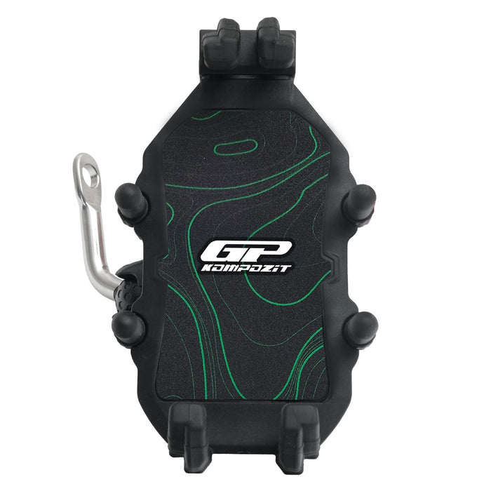 GP Kompozit Universal TTR07 Motorbike Phone Holder Mount, Anti Vibration Motorcycle Phone Holder Black-Green