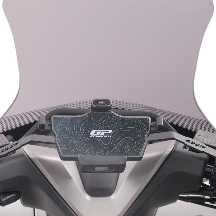 GP Kompozit Universal TTR08 Motorbike Phone Holder Mount, Anti Vibration Motorcycle Phone Holder White-Black