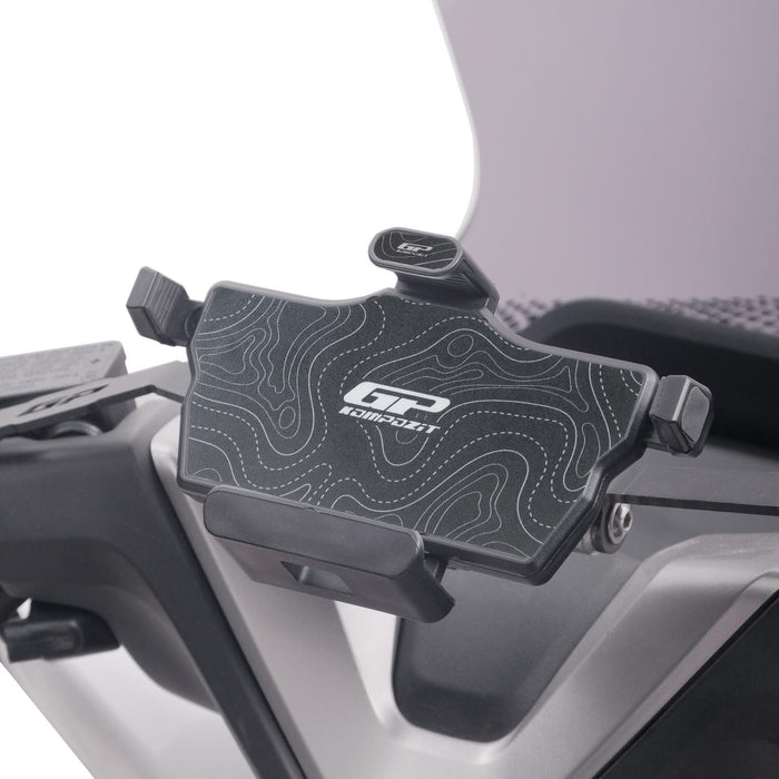 GP Kompozit Universal TTR08 Motorbike Phone Holder Mount, Anti Vibration Motorcycle Phone Holder White-Black