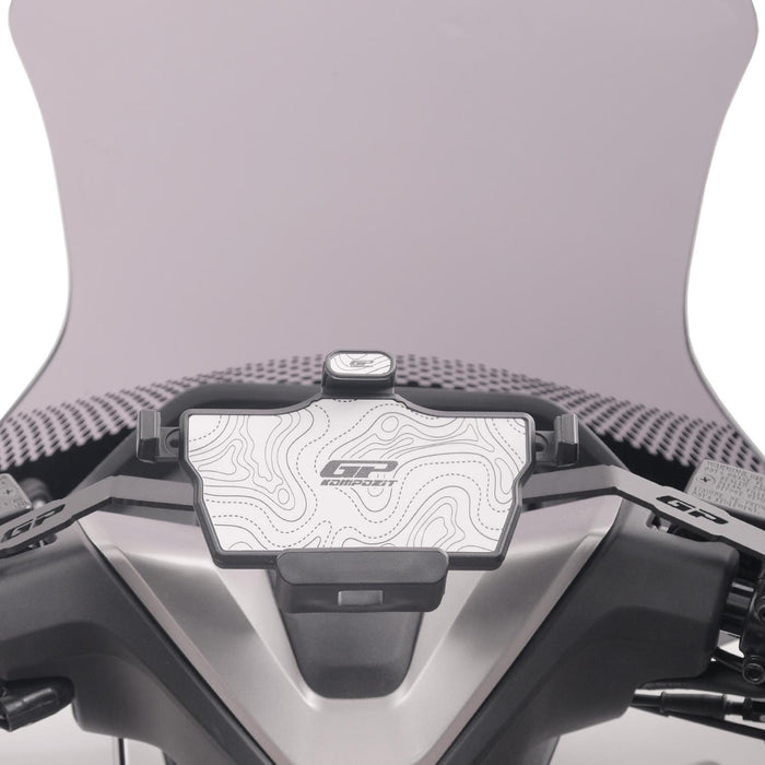 GP Kompozit Universal TTR08 Motorbike Phone Holder Mount, Anti Vibration Motorcycle Phone Holder White-Black