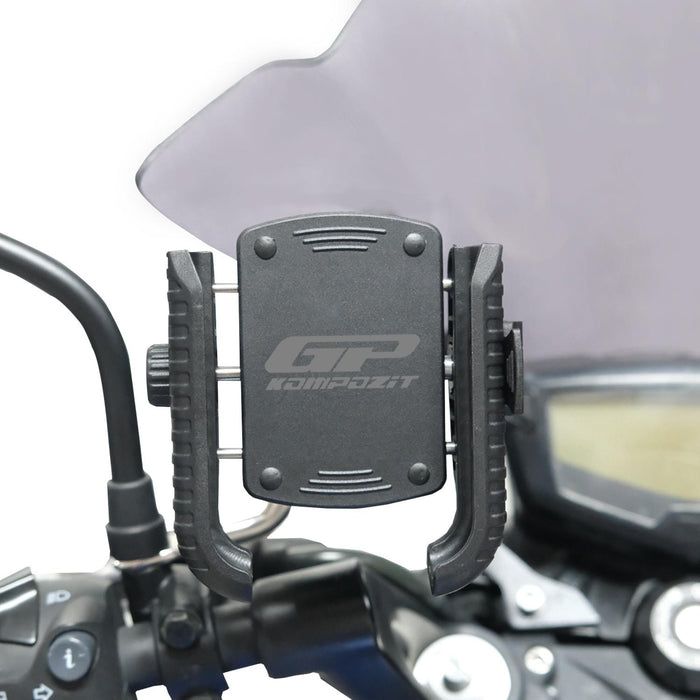 GP Kompozit Universal TTR09 Motorbike Phone Holder Mount, Anti Vibration Motorcycle Phone Holder Black