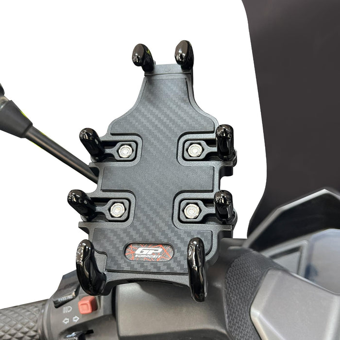 GP Kompozit Universal TTR12 Motorbike Phone Holder Mount, Anti Vibration Motorcycle Phone Holder Black